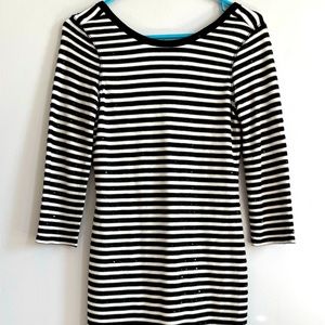 Express XS black and white striped dress